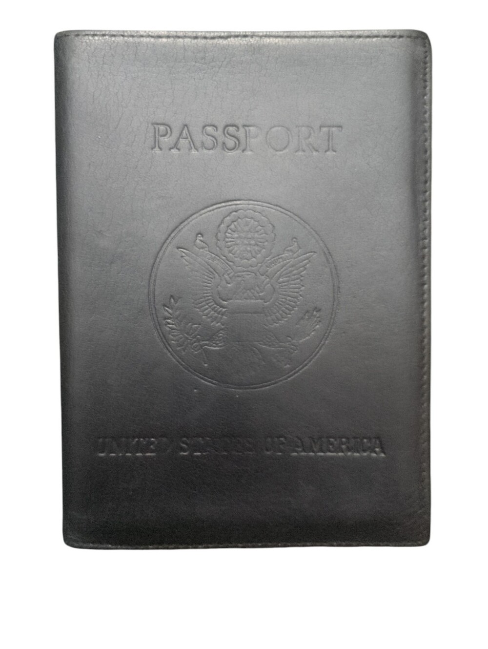 Leather Passport Holder for Men - Black